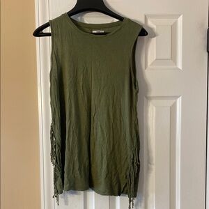 Charming Charlie Green Fringe Tank